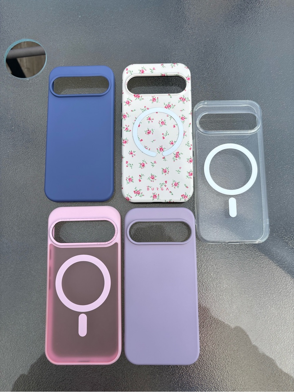 Silicone MagSafe-Compatible Phone Case - Purple, Pink, Clear, Blue, Floral